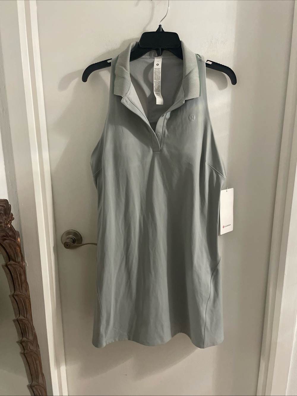 NWT Lululemon s 14 Jade Grey Green Lightweight Sleeveless Polo Tennis Dress $128